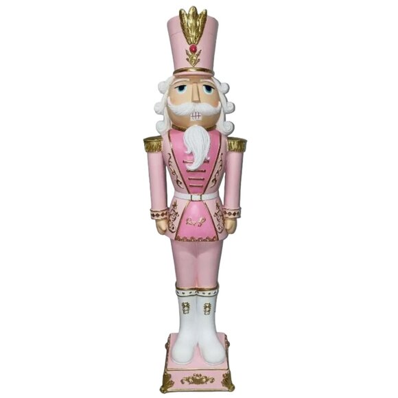 Christmas Pink Pastel 27" Colonel NUTCRACKER Icing Gold Elegant Soldier Large - Picture 1 of 9